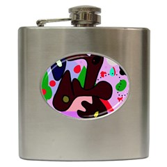 Decorative Abstraction Hip Flask (6 Oz) by Valentinaart