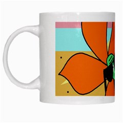 Sunflower On Sunbathing White Mugs by Valentinaart