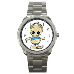 Cute Boy Sport Metal Watch by Valentinaart