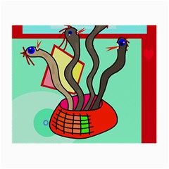 Dancing  Snakes Small Glasses Cloth (2-side) by Valentinaart