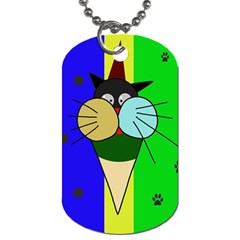 Ice Cream Cat Dog Tag (one Side) by Valentinaart