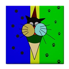 Ice Cream Cat Face Towel by Valentinaart