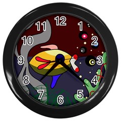 Fish Wall Clocks (black) by Valentinaart