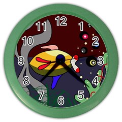 Fish Color Wall Clocks by Valentinaart