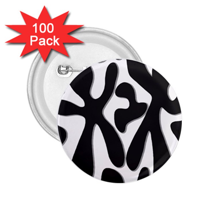 Black and white dance 2.25  Buttons (100 pack) 