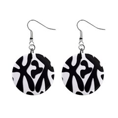 Black and white dance Mini Button Earrings