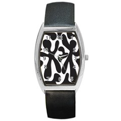 Black and white dance Barrel Style Metal Watch