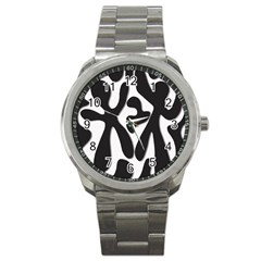 Black and white dance Sport Metal Watch