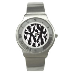 Black And White Dance Stainless Steel Watch by Valentinaart