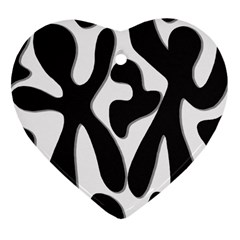 Black and white dance Heart Ornament (2 Sides)