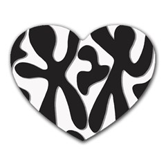 Black and white dance Heart Mousepads