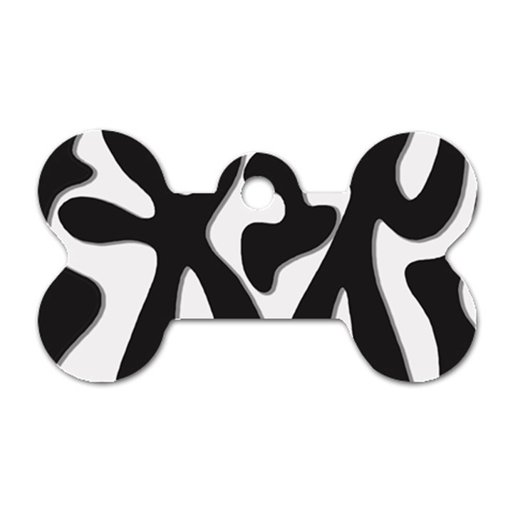 Black and white dance Dog Tag Bone (Two Sides)