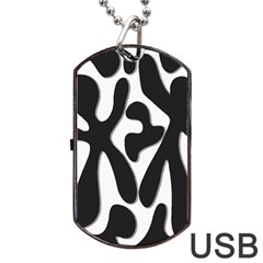 Black and white dance Dog Tag USB Flash (One Side)