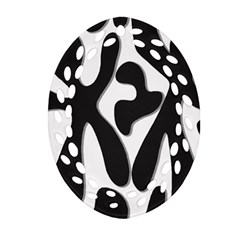 Black and white dance Oval Filigree Ornament (2-Side) 