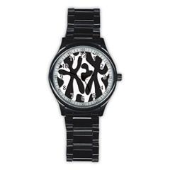 Black And White Dance Stainless Steel Round Watch