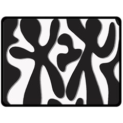 Black and white dance Double Sided Fleece Blanket (Large) 