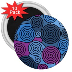 Blue Hypnoses 3  Magnets (10 Pack)  by Valentinaart
