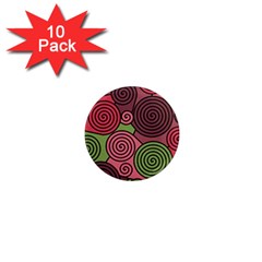 Red And Green Hypnoses 1  Mini Magnet (10 Pack)  by Valentinaart