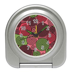 Red And Green Hypnoses Travel Alarm Clocks by Valentinaart