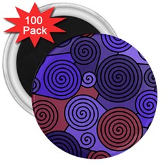 Blue And Red Hypnoses  3  Magnets (100 Pack) by Valentinaart