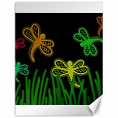 Neon Dragonflies Canvas 12  X 16   by Valentinaart