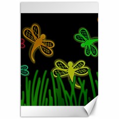 Neon Dragonflies Canvas 20  X 30   by Valentinaart