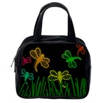 Neon dragonflies Classic Handbags (2 Sides) Back