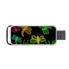 Neon Dragonflies Portable Usb Flash (two Sides) by Valentinaart