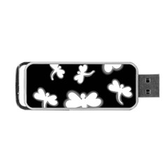 White Dragonflies Portable Usb Flash (one Side) by Valentinaart