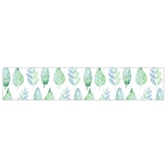 Green Watercolour Leaves Pattern Flano Scarf (small) by TanyaDraws