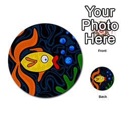 Yellow Fish Multi-purpose Cards (round)  by Valentinaart