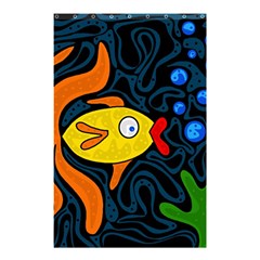 Yellow Fish Shower Curtain 48  X 72  (small)  by Valentinaart