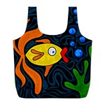 Yellow fish Full Print Recycle Bags (L)  Back