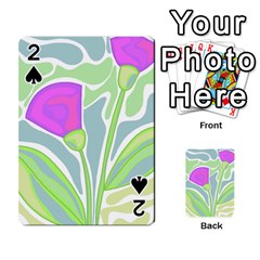 Purple Flowers Playing Cards 54 Designs  by Valentinaart