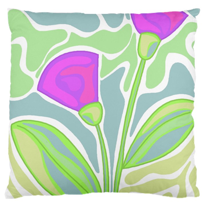 Purple flowers Large Cushion Case (One Side)