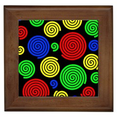 Colorful Hypnoses Framed Tiles by Valentinaart