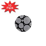 Black and white hypnoses 1  Mini Magnet (10 pack)  Front