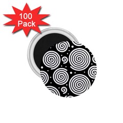 Black And White Hypnoses 1 75  Magnets (100 Pack)  by Valentinaart