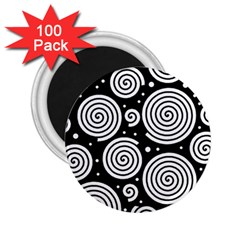 Black And White Hypnoses 2 25  Magnets (100 Pack)  by Valentinaart