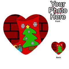 Christmas Sock Multi-purpose Cards (heart)  by Valentinaart