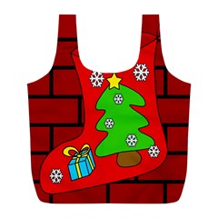 Christmas Sock Full Print Recycle Bags (l)  by Valentinaart