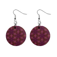 Fuchsia Abstract Shell Pattern Mini Button Earrings by TanyaDraws