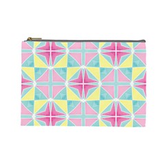 Pastel Block Tiles Pattern Cosmetic Bag (large) 