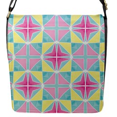 Pastel Block Tiles Pattern Flap Messenger Bag (s)