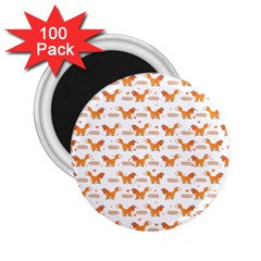 Fox And Laurel Pattern 2 25  Magnets (100 Pack) 