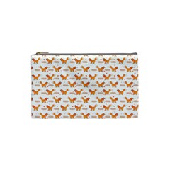 Fox And Laurel Pattern Cosmetic Bag (small)  by TanyaDraws