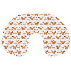 Fox And Laurel Pattern Travel Neck Pillows by TanyaDraws