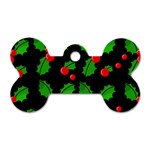 Christmas berries pattern  Dog Tag Bone (Two Sides) Front