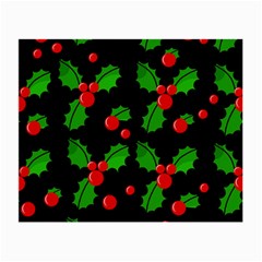 Christmas Berries Pattern  Small Glasses Cloth (2-side) by Valentinaart