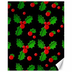 Christmas Berries Pattern  Canvas 11  X 14  